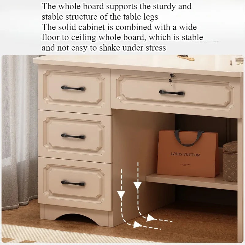 dressing table Small apartment with mirror storage storage makeup integrated table Modern simple European masterbedroomdressing