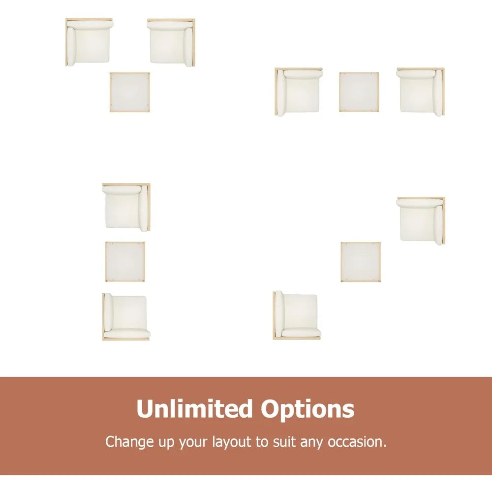 Boho Chic Outdoor Sectional Set - Wicker Sofa & Tempered Glass Coffee Table