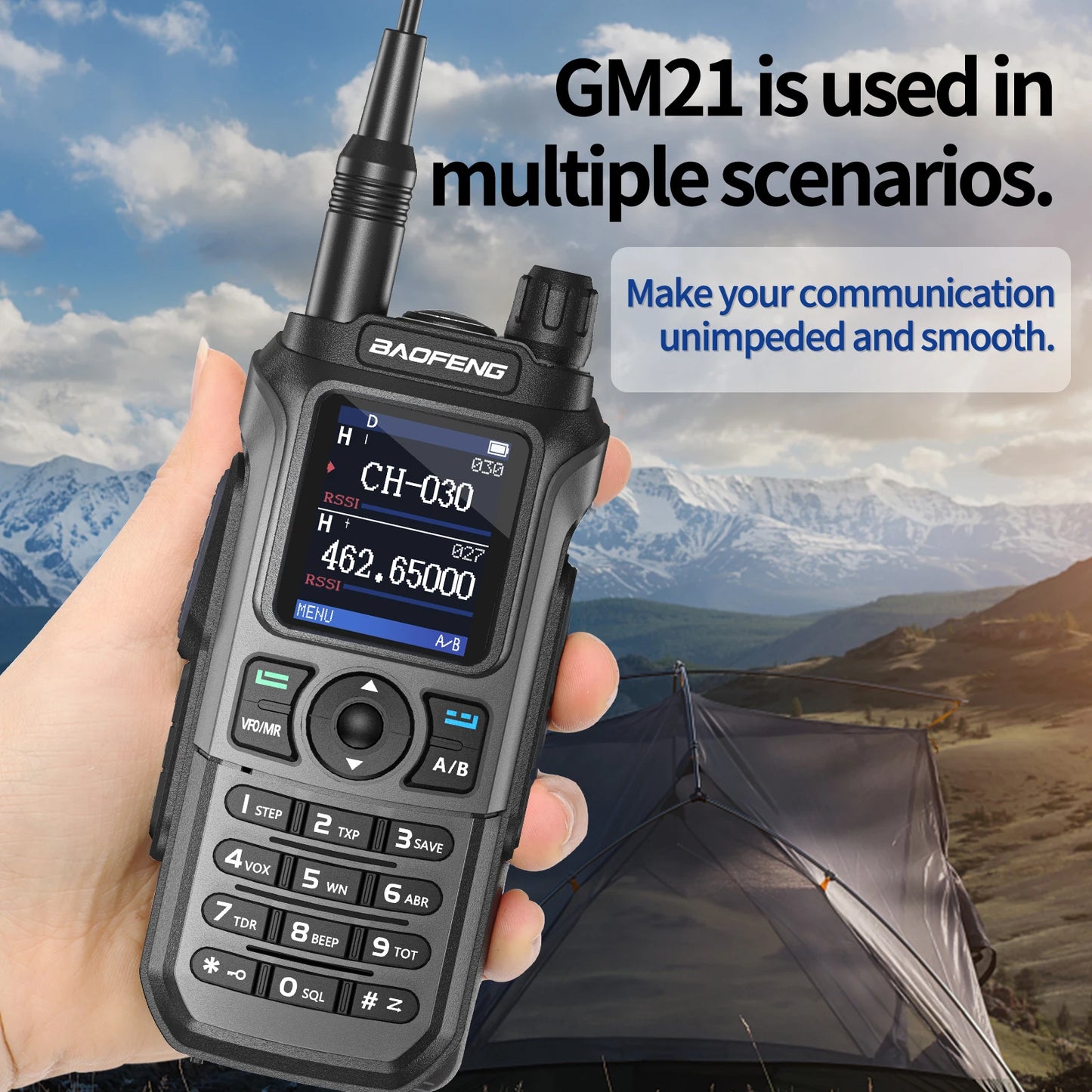 1/2PCS GM-21 PRO Walkie Talkie Wireless Copy Frequency Type-C NOAA Up UV-21 PRO V2 Ham Radio Two Way Radio For Hunting