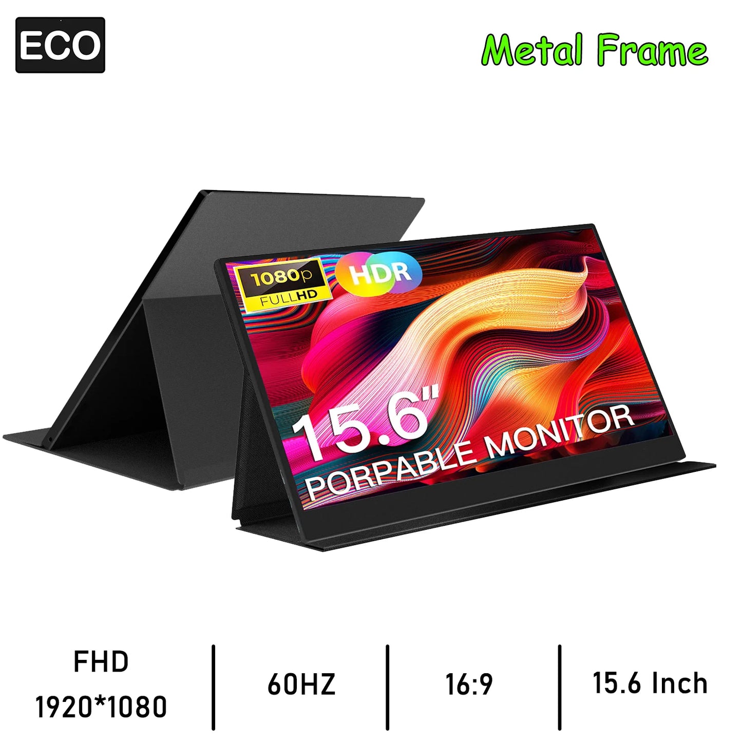 14/15.6 Inch Portable Monitor FHD 1920*1080 IPS HDMI External Second Screen for Mac Laptop PC Switch2 Xbox PS4/5 Xbox Ship To US