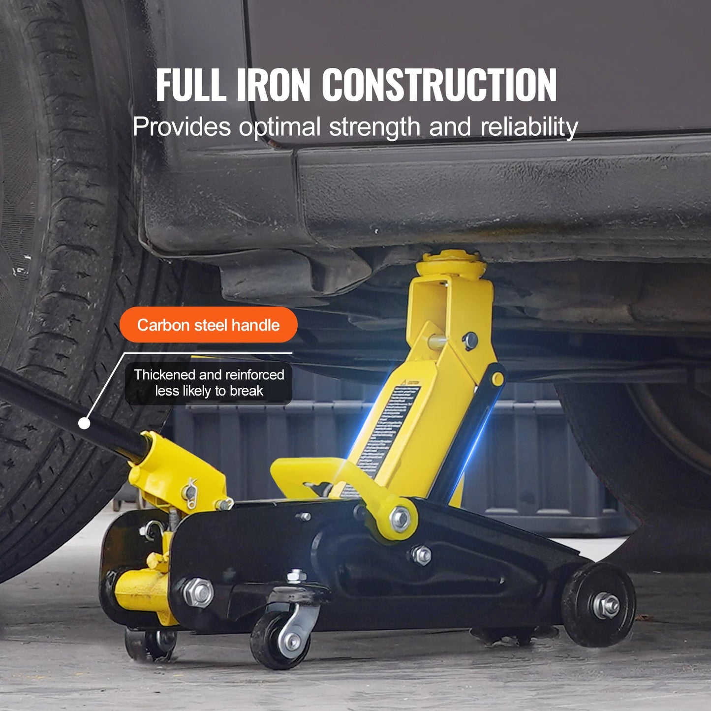 SucceBuy 1.5T Floor Jack Low Profile Heavy Duty Iron Hydraulic Racing Jack Hydraulic Car Jack with Single Piston Quick Lift Pump