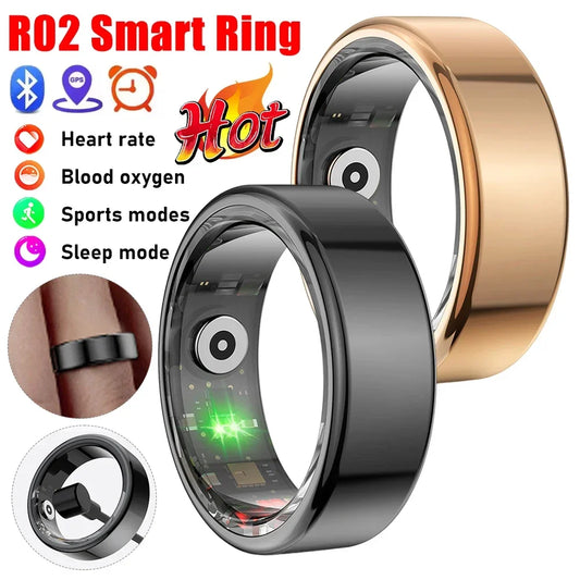 R02 Smart Ring Heart Rate Pressure Blood Oxygen Sleep Monitor 2025 Men Women Waterproof Health Monitor Sport Modes Smart Ring