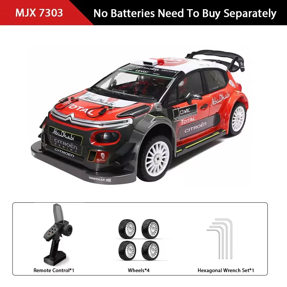 MJX 7303 C3 WRC 1/7 RC Car Brushless Drift Remote Control 60km/h Four-Wheel Drive High-Speed Rally Car Professional Toy Vehicle
