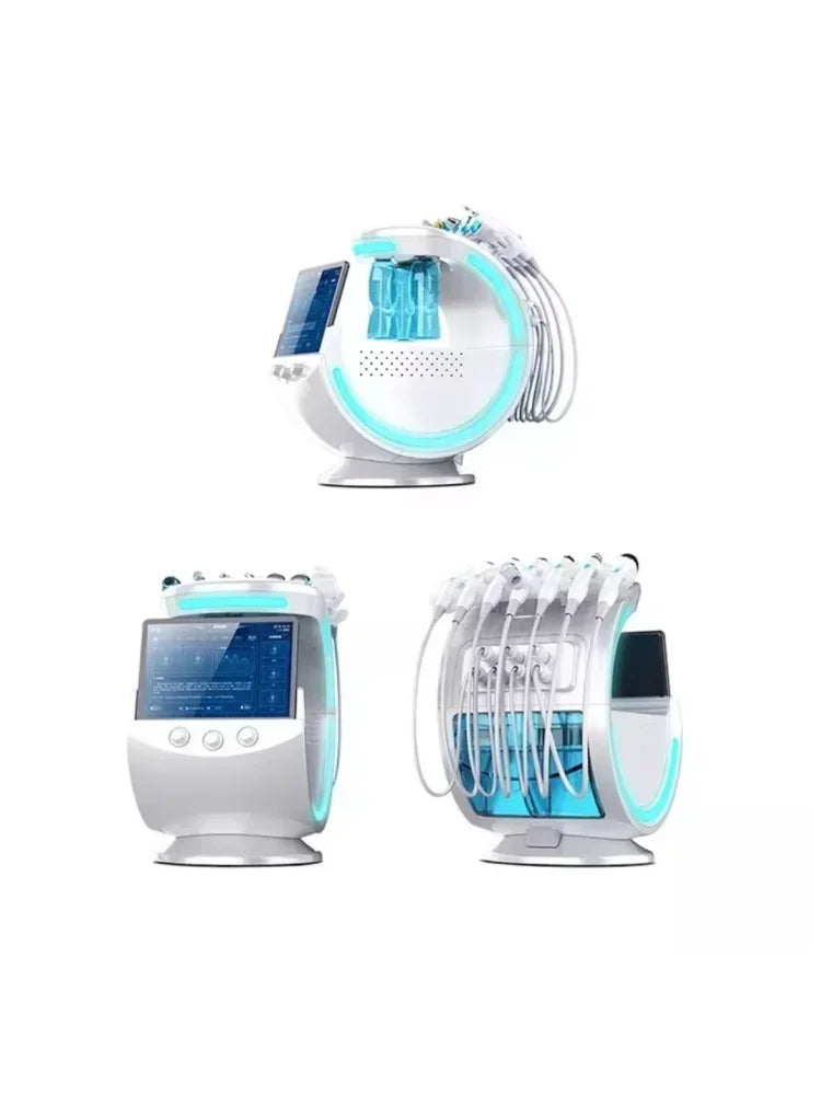 Ice Blue Terrazzo Machine Professional 7-in-1 Hydra Grinding Machine Skin Analysis Multi functional 7-in-1 Facial Care Beauty