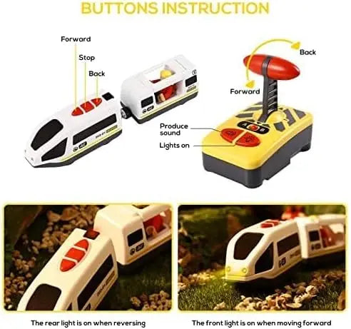 Remote Control Train with Magnetic Connection, Battery Operated Train for Toddlers, Compatible with Thomas, Brio, Chuggington
