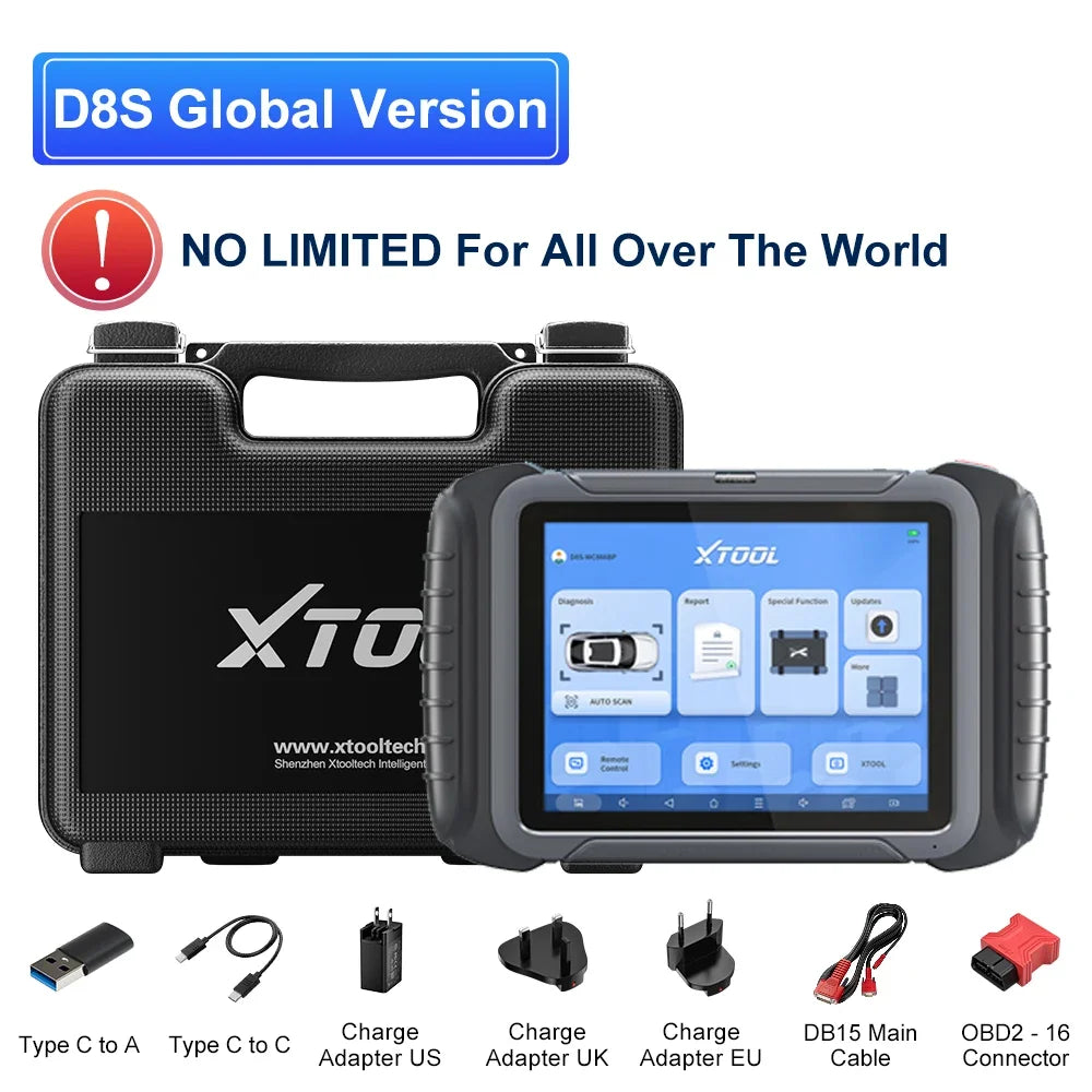 XTOOL D8S Car Diagnostic Tool ECU Coding Bi-directional 42+ Resets Automotive Scanner Key Programming With Topology DOIP FCA