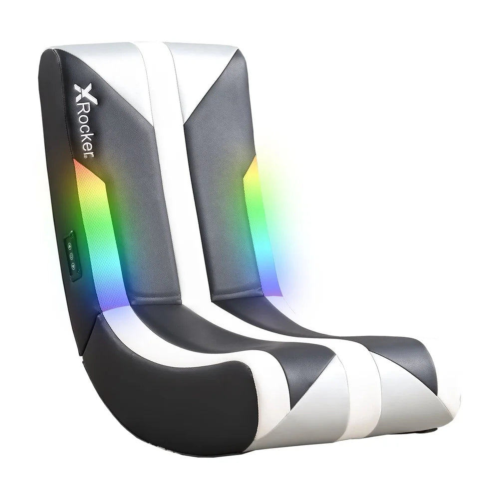 RGB Lighting Floor Rocker Gaming Chair Ergonomic Design Comfortable PU Leather Video Game Chair Hassle-Free Setup Kids