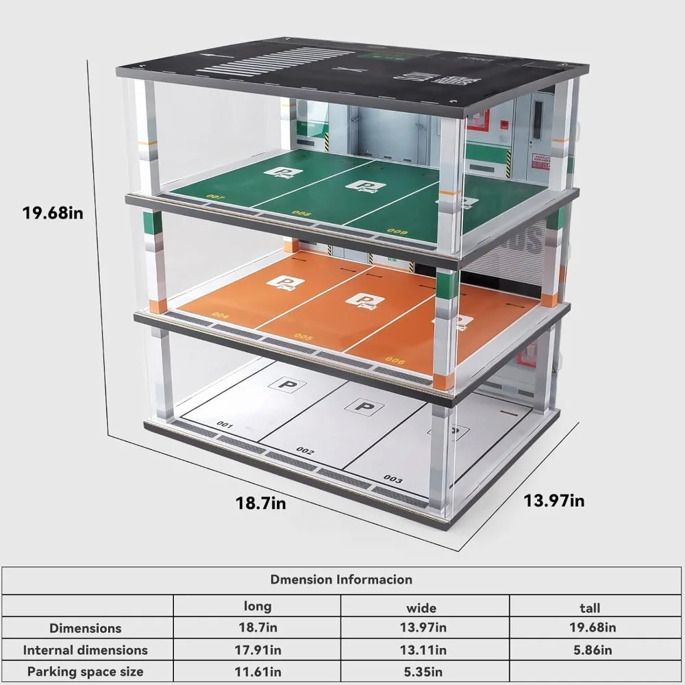 Hot Sale - Model Car Display Case 1:18 Scale Diecast Diorama Garage with Lights for Lego Alloy Car Collectibles Wood