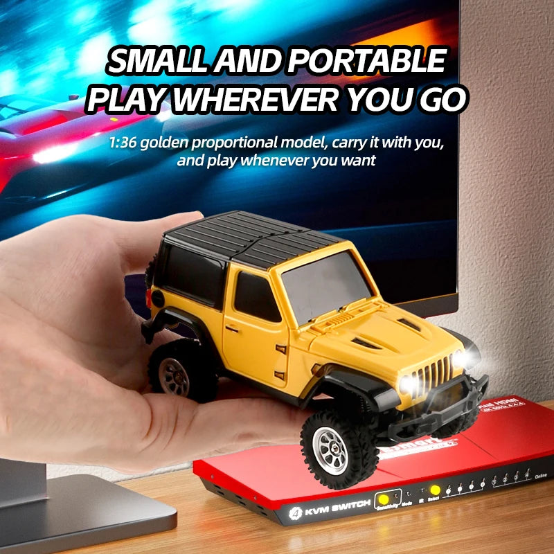1/36 RC Crawler Car 2.4G 4WD Off-road Climbing Electric Remote Contorl Vehicle RTR Model with LED Lights Toys for Children