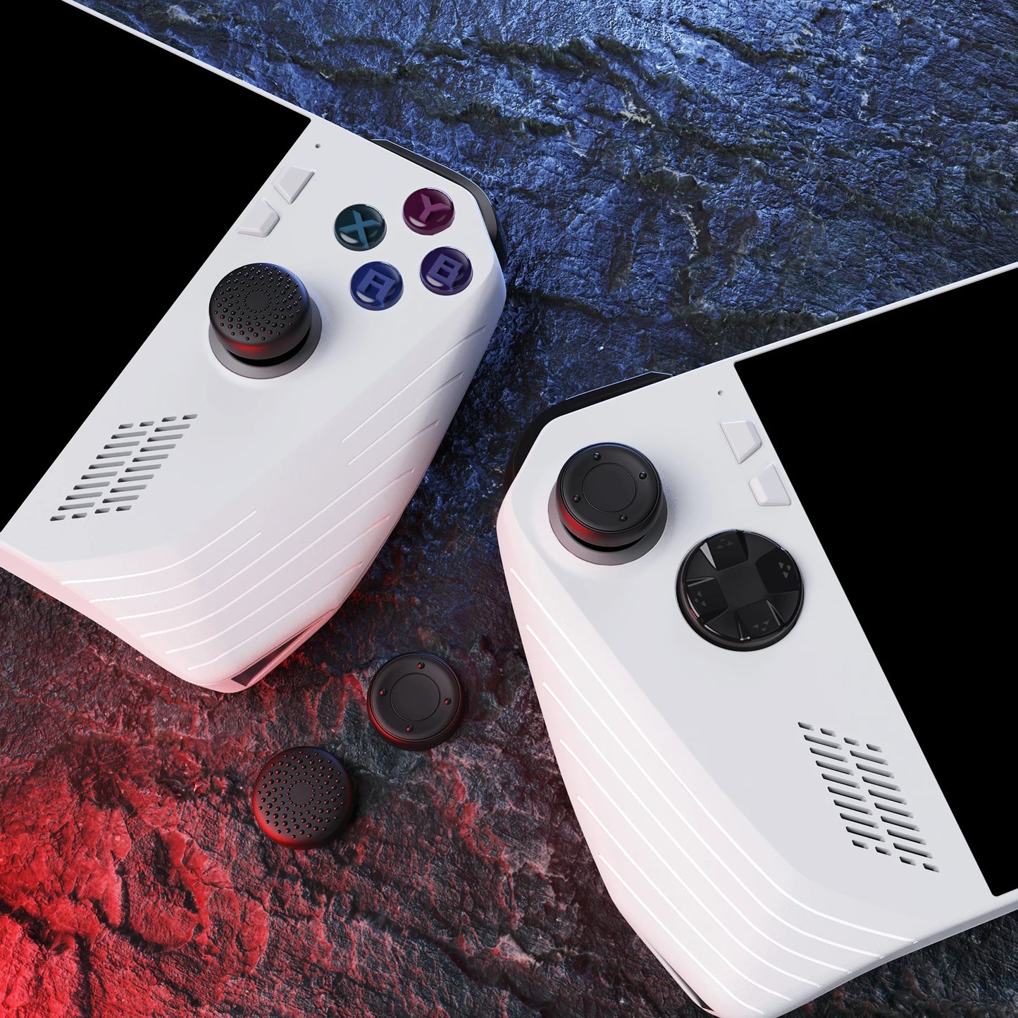 PlayVital Thumbsticks Grips Caps for ROG Ally & ROG Ally X 2024, Silicone Thumb Grips Joystick Caps - Raised Dots&Studded Design