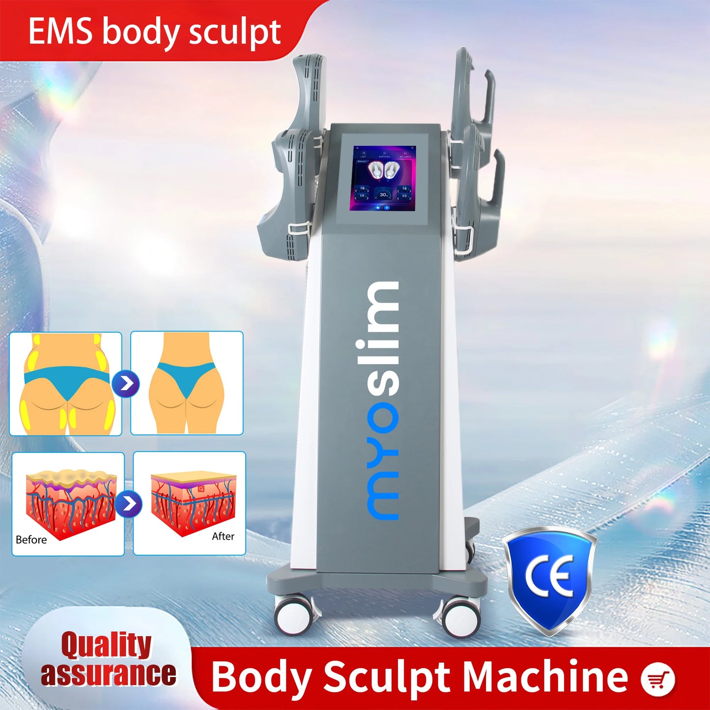 15 Tesla MYOSILM Machine 6500W Muscle Stimulator Body Slimming MYOSILM Technology Sculpting Salon RF NOVA abdomel