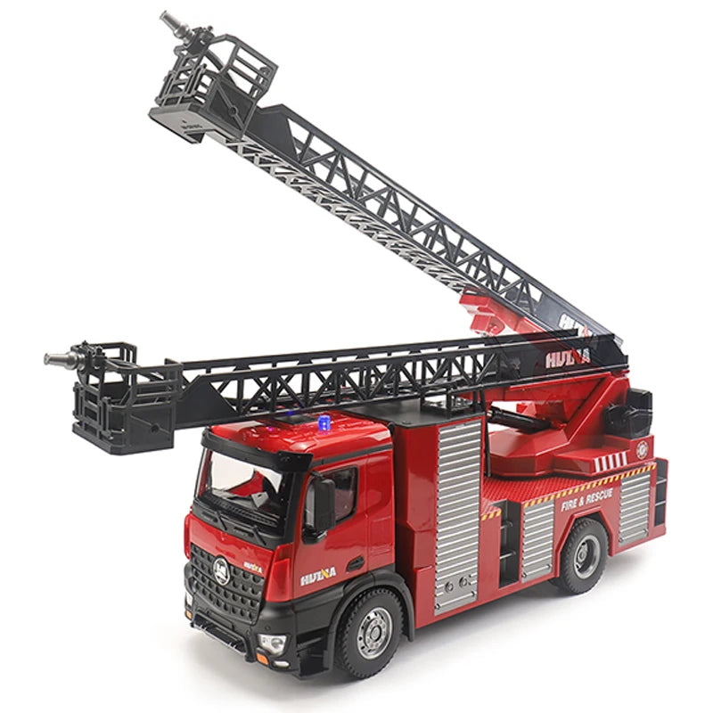 HUINA 1/14 561 2.4G RC Fire Truck Tractor with Sprayable Scaling Ladder Emergency Remote Control Vehicle Model for Collectors