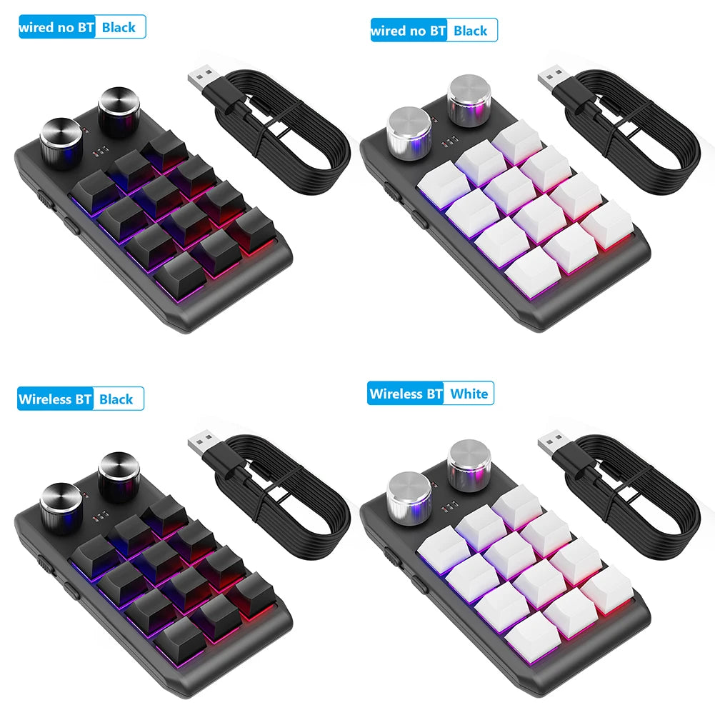 RGB Macro Keyboard Programmable Hot Swap DIY One-handed Mechanical Keypad Dual Type-C Interface Ultra-thin Support for Windows