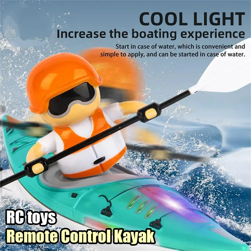 RC Boat Paddling Kayak Racing Remote Control Speedboat Water Battle Ship Game Outdoor Children's Toys for Kids Boys Gifts