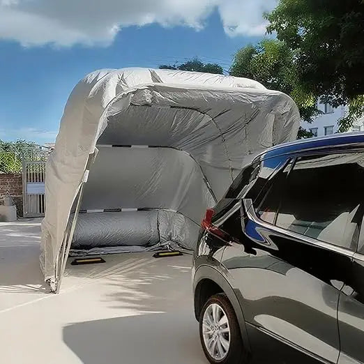 18×8.2×7.5FT All Weather Proof Carport, Heavy Duty Carport, Portable Stainless Steel Garage, Retractable Folding Automatic Car T