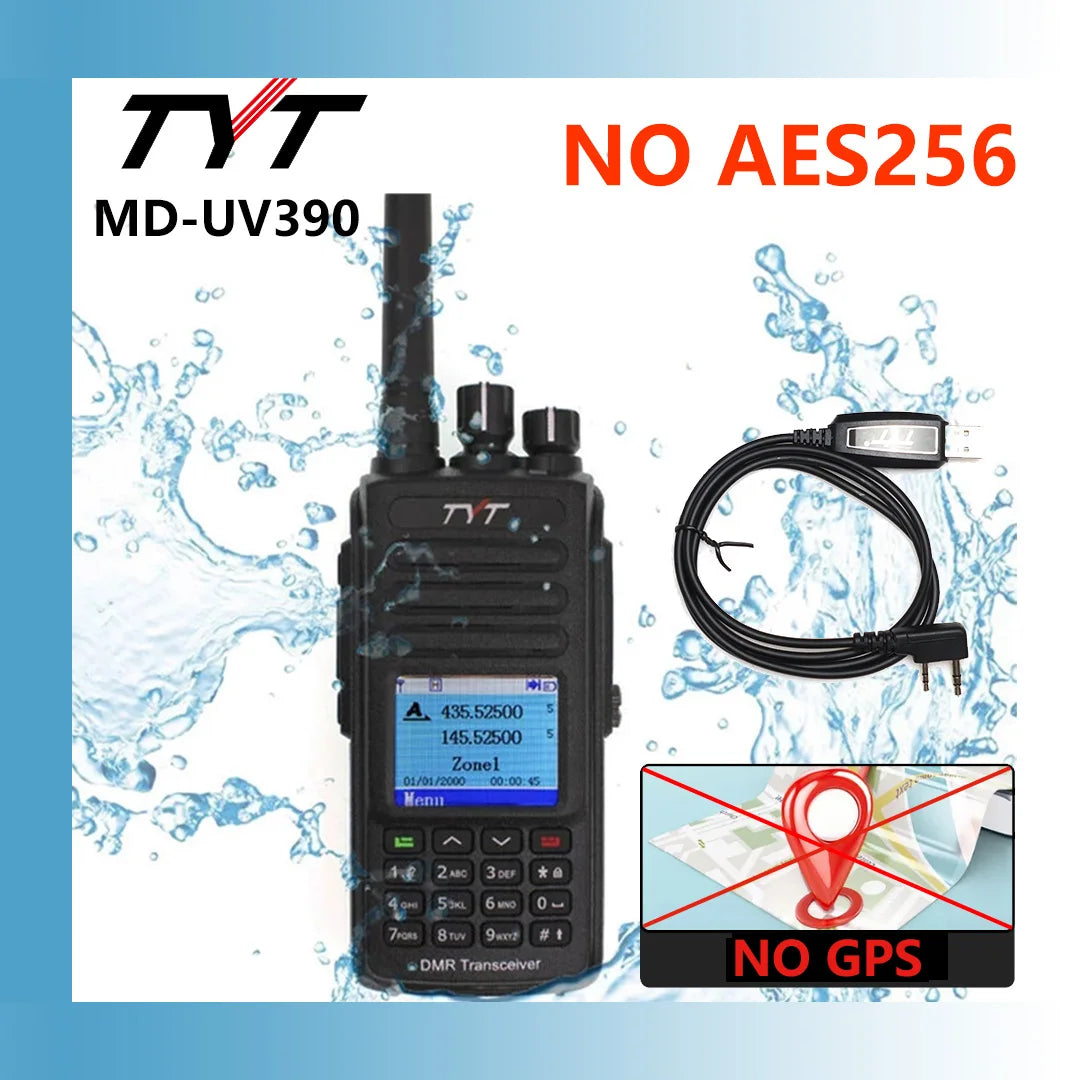 TYT NEW AES256 Encryption MD-UV380/390  Digital Walkie Talkie VHF UHF Dual Band Waterproof Radio GPS Ham Radio DMR Walkie Talkie