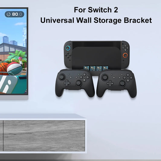 Wall Mount with 8 Game Card Holders and Controller Hooks Metal Wall Bracket Console Holder Stand for Nintendo Switch2