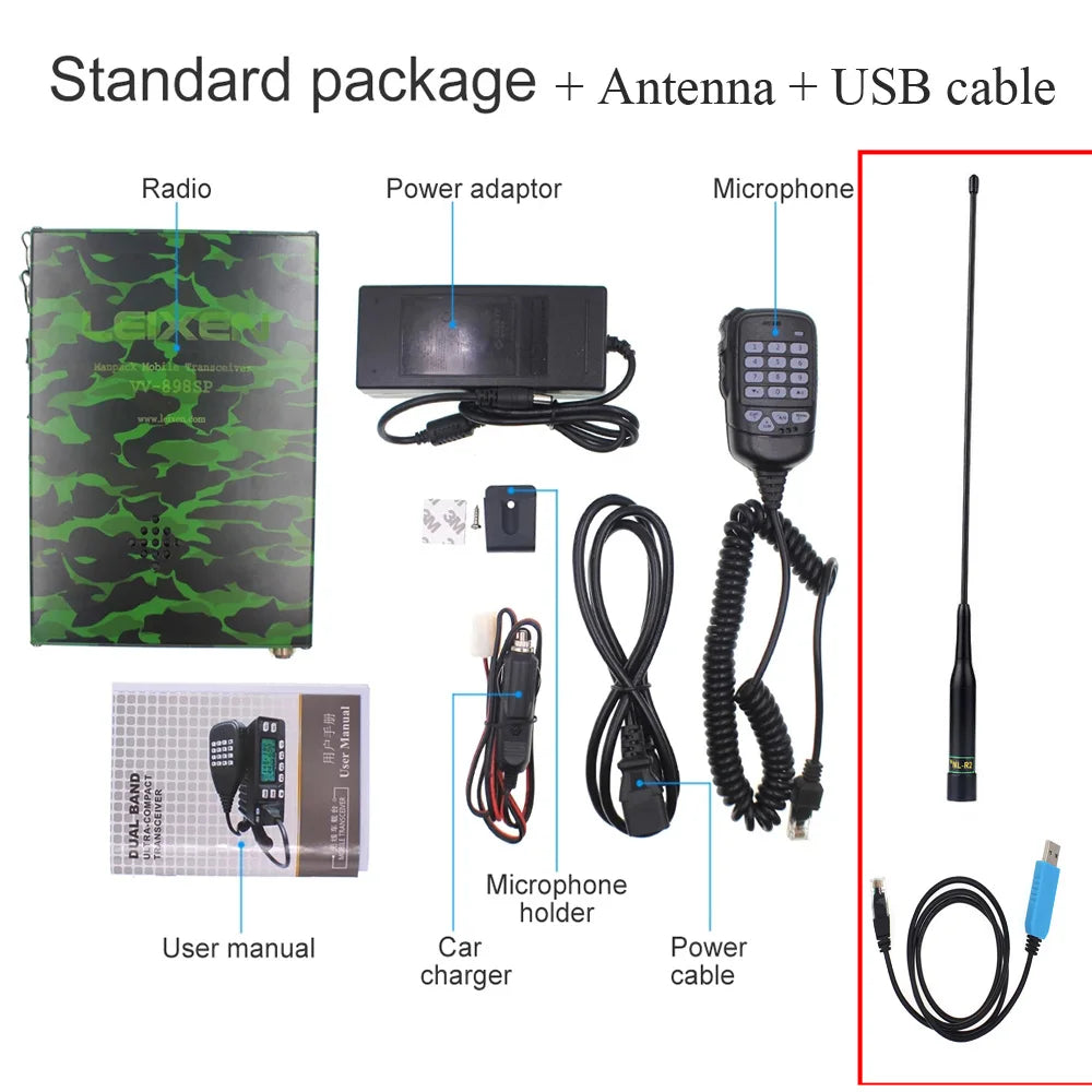 Leixen VV-898SP Backpackable Mobile Radio 12000mAh Battery Dual Band 136-174&400-470MHz Transceiver 25W 898SP Outdoor Radios