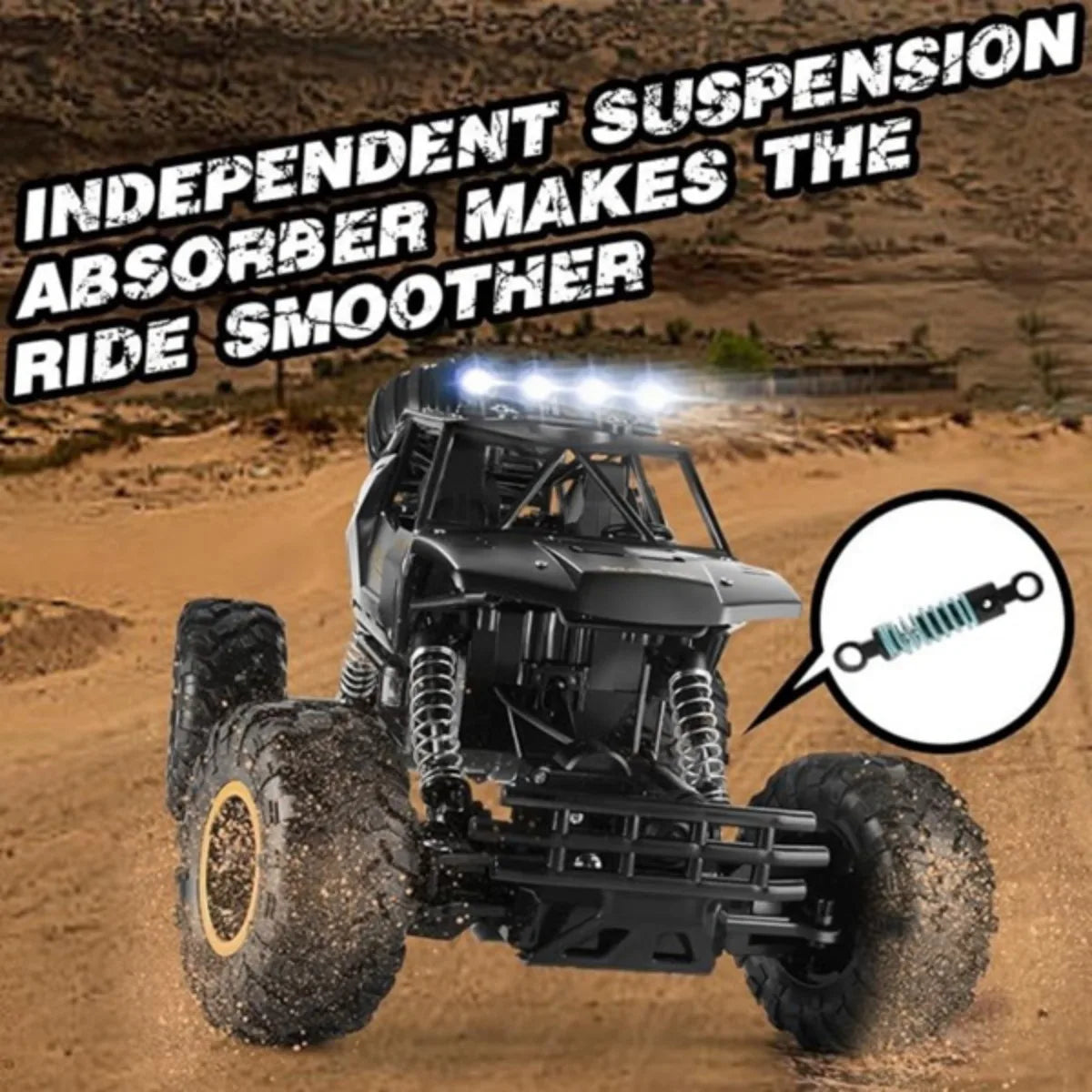 4DRC 1:12 Rock Crawler Rechargeable Off Road Truck 4WD , Metal Shell LED Headlights RC Remote Control Off Road Car Truck