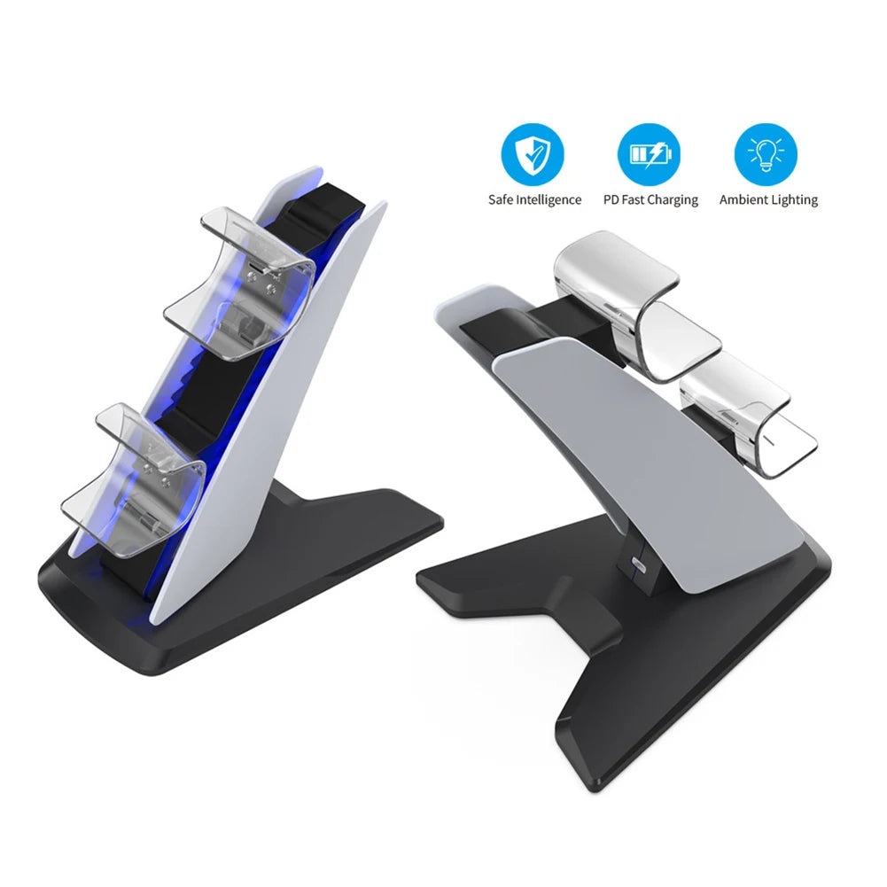Dual Fast Controller Charger Type-C Dual Controller Charging Stand Controller Charging Docking Station for Playstation5