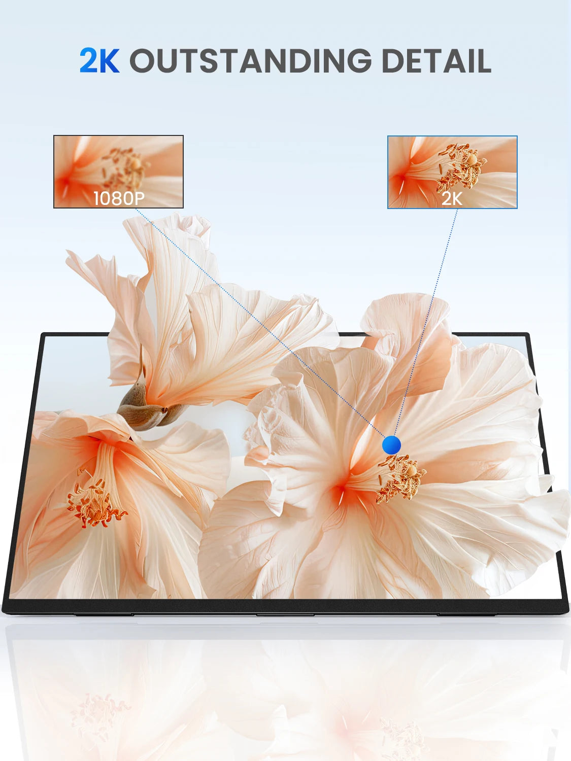 UPERFECT 24.5" 165Hz 2K Wall Mounted Computer Monitor 1440P 100% sRGB FreeSync IPS HDR Desktop Gaming Display for Laptop mini PC