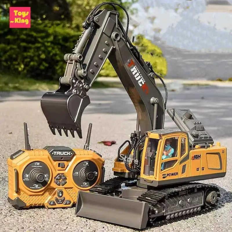 1:18 RC Spray Excavator Truck 17CH Simulation Alloy Sound Led Lights 680 Degree Rotation Vehicle Kids Toys Boys Birthday Gift
