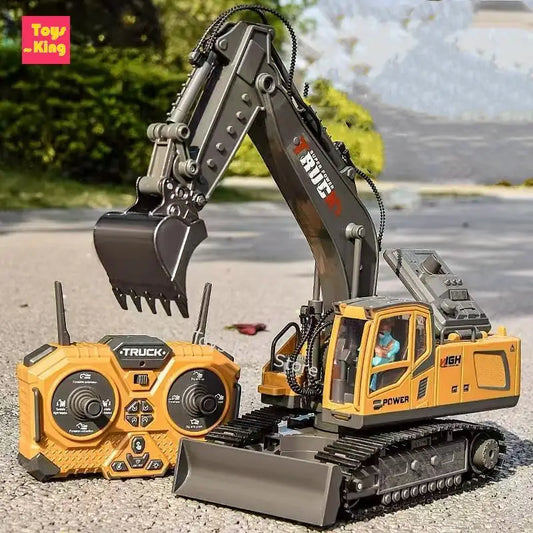 1:18 RC Spray Excavator Truck 17CH Simulation Alloy Sound Led Lights 680 Degree Rotation Vehicle Kids Toys Boys Birthday Gift
