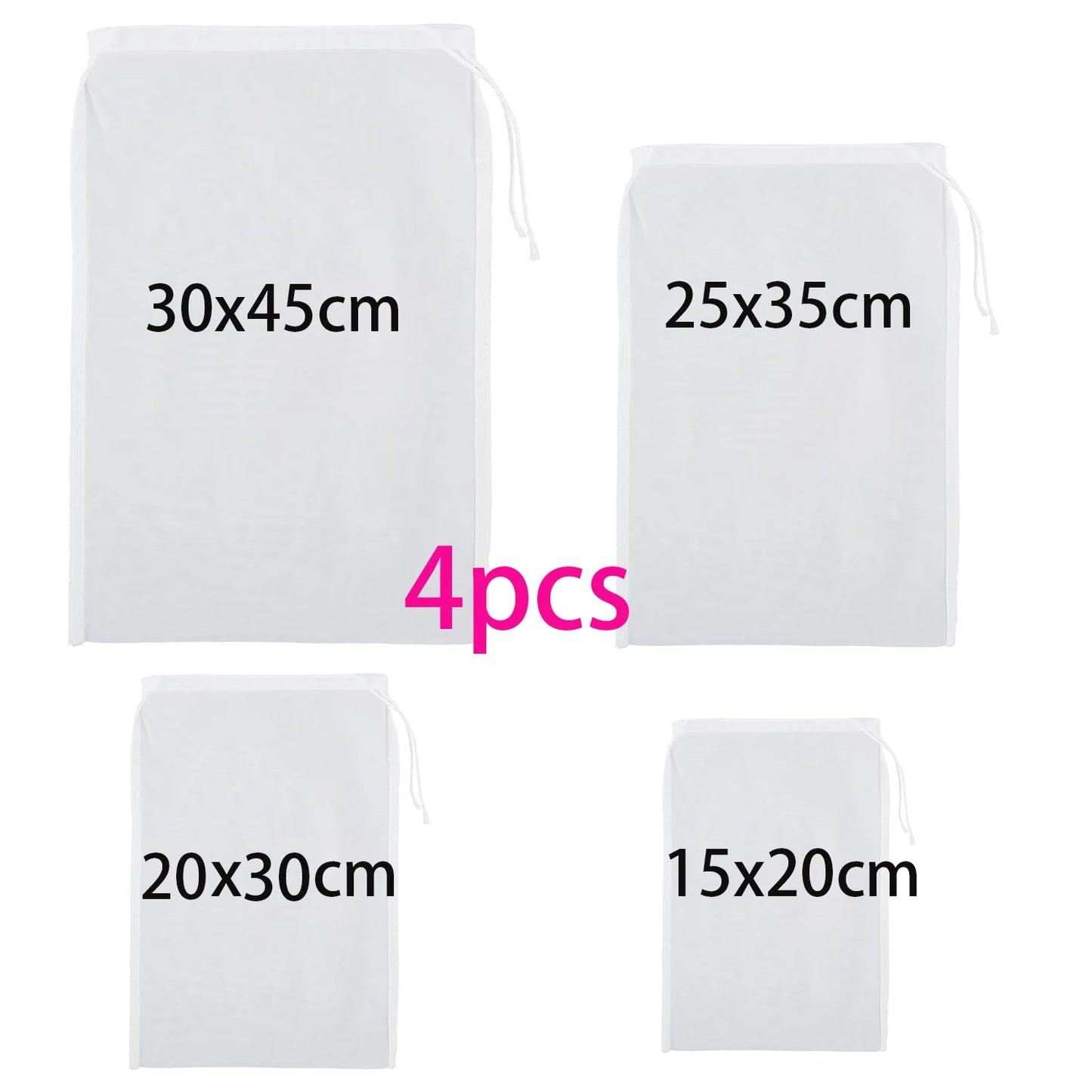 Cheese Cloth Bag For Food Straining, Reusable 100 Mesh Coffee Tofu Greek Yogurt Nut Milk Bag Strainer Juice Filter After Juicing