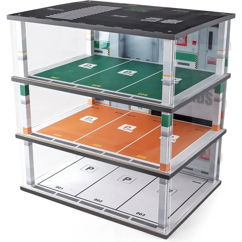 Hot Sale - Model Car Display Case 1:18 Scale Diecast Diorama Garage with Lights for Lego Alloy Car Collectibles Wood