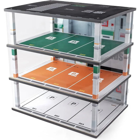 Hot Sale - Model Car Display Case 1:18 Scale Diecast Diorama Garage with Lights for Lego Alloy Car Collectibles Wood