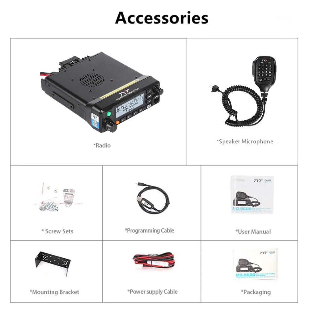 TYT MD-9600 GPS AES256 DMR Digital/Analog Dual Band Mobile Radio 50/45/25W DMR Mobile Transceiver DMR Mobile Walkie Talkie