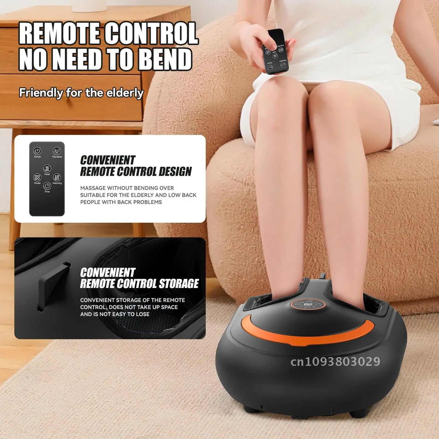Multifunctional Electric Machine Massager Foot With Remote Control Gift Airbag Kneading Shiatsu Warm Roller Relaxation Compress