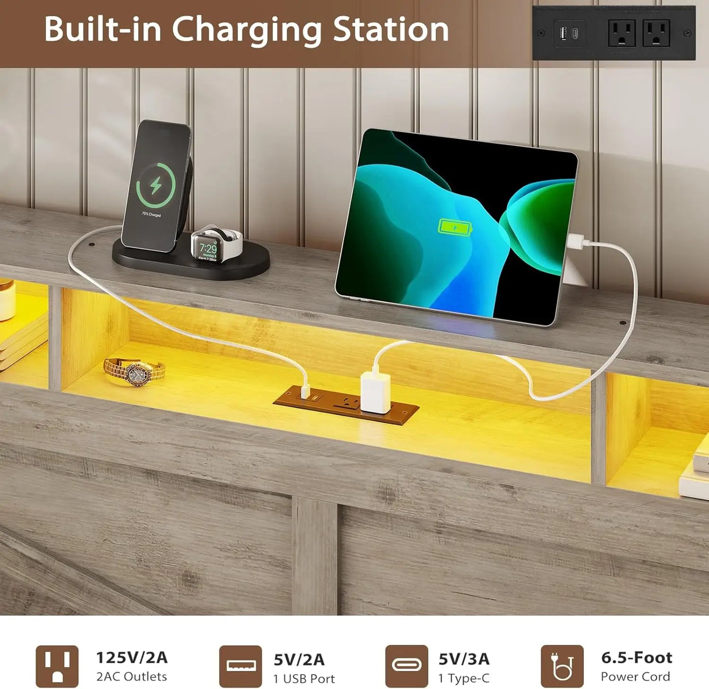 Daybed Twin with Pop Up Trundle, Farmhouse Wooden Day Bed Frame with 3 Storage Drawers and Shelves, Twin to King Daybedy