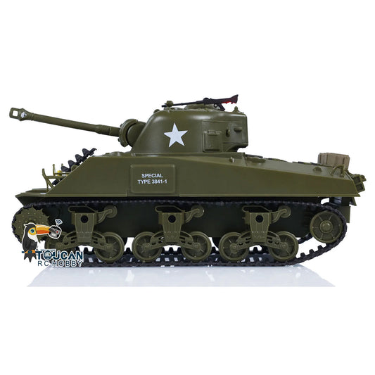 US Stock Heng Long 1/30 RC Battle Tank Sherman M4A3 3841-01 2.4G Remote Control Miniature Toy Tanks Compact Play TH23393