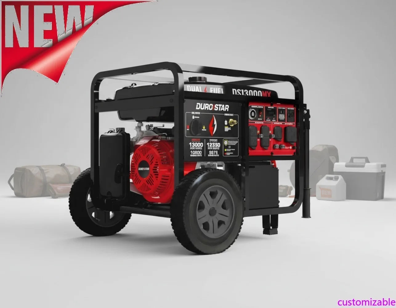 13000W Dual Fuel Portable Generator - Gas & Propane, Electric Start, Home Backup, RV Ready, CO Safety