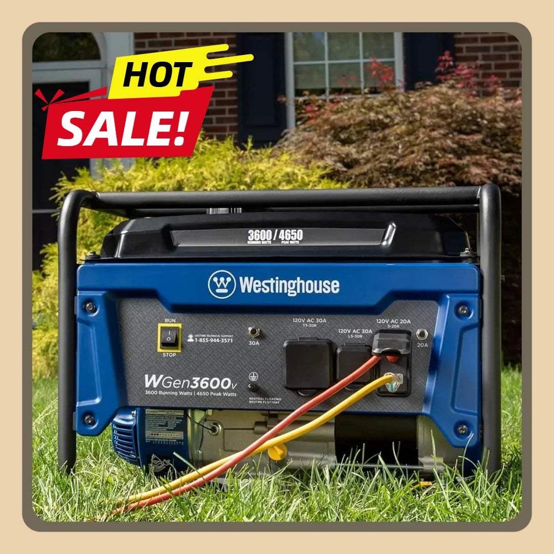 Outdoor Power Equipment Watt Portable Generator, Gas Powered, RV Ready 30A Outlet 4650 Peak