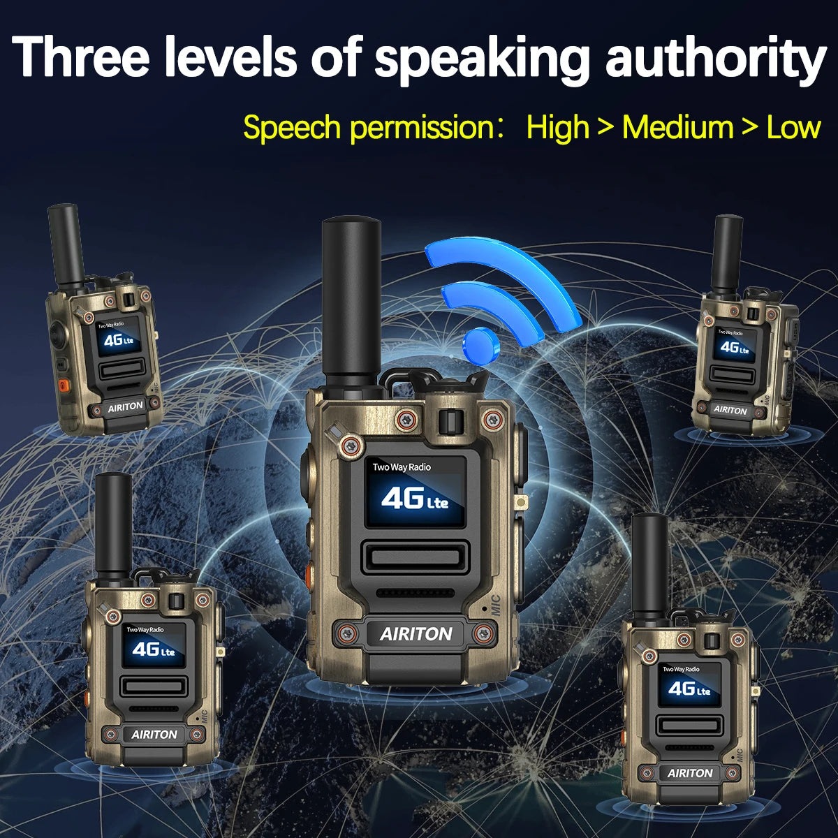 2X AIRITON AI-G7 Global Network POC Radio Walkie Talkie 4G Unlimited Range Type-C Long Range Sim Card Two Way Radio for Camping