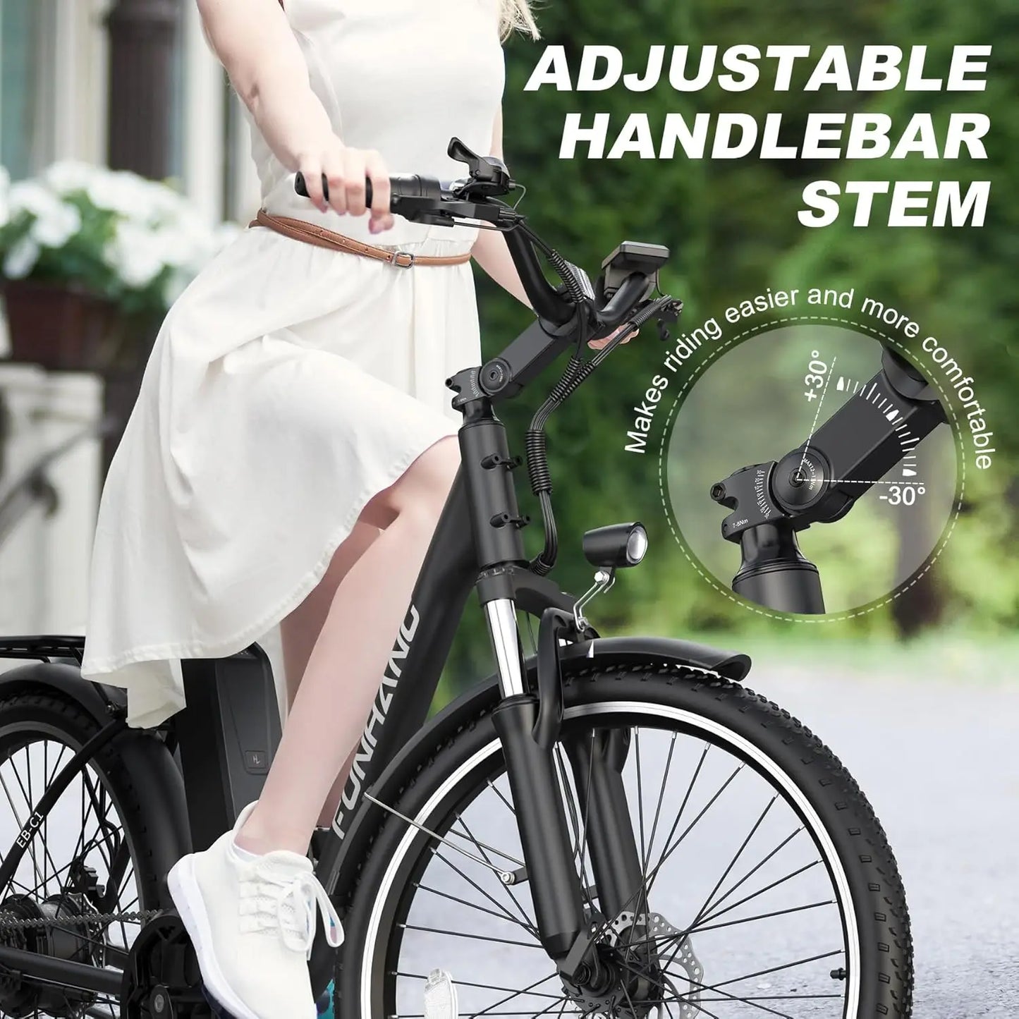 Electric Bike for Adults, 26" City Cruiser Ebike with 1000W Peak Motor, 21.7MPH 50 Miles Commuter Adult Electric Bicycles with 4