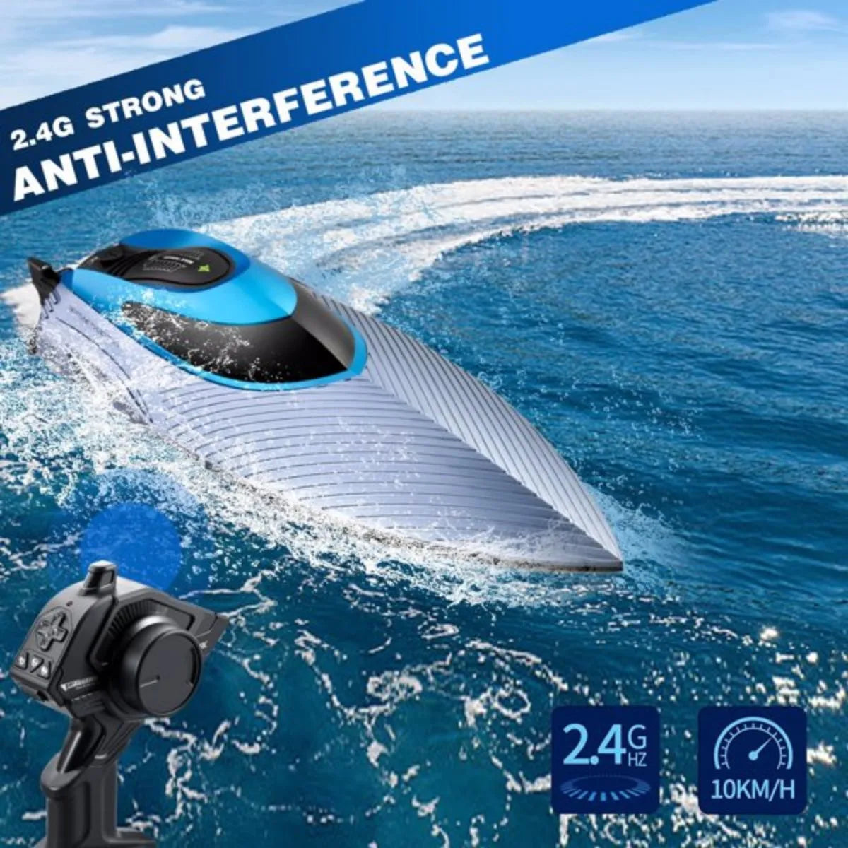4DRC S3 45km/h Remote Control Boat Kids Toy WATER-COOLED High Speed RC Ship.Gifts for Kids Adults