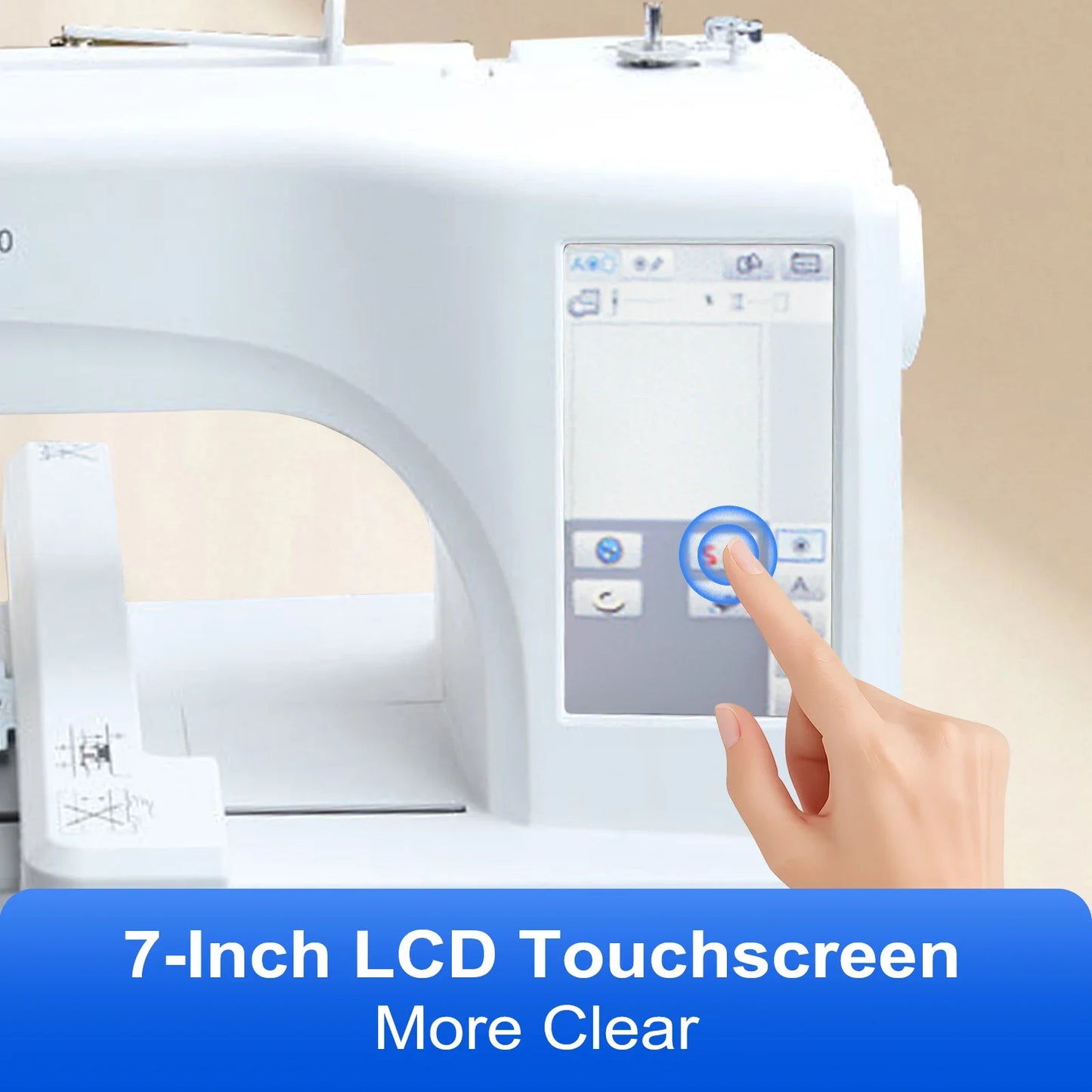 SIHAO Embroidery Machine Multi-function Household Automatic Computerized LOGO MRS800 LCD Touch Screen Embroidery Machine Hoops