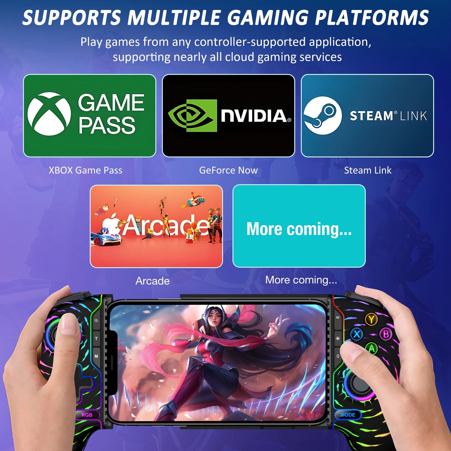 DinoFire MC301 Mobile Phone Gamepad Type C Hall Mechanical Controller for Android Phone iPhone 15/16 Cloud Gaming Xbox Game Pass