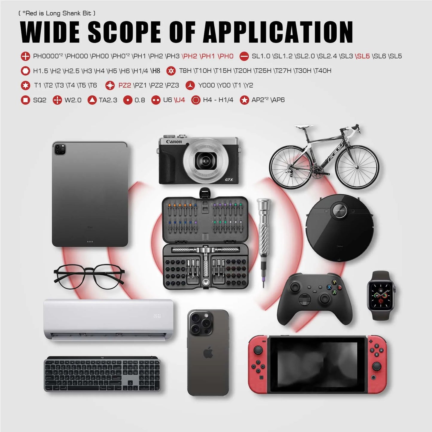 VMAN 66in1 Multifunction Ratchet Screwdriver Set Multi Magnetic Bits Mini Repair Tool Kit Household Tool For PC & Desk Etc.