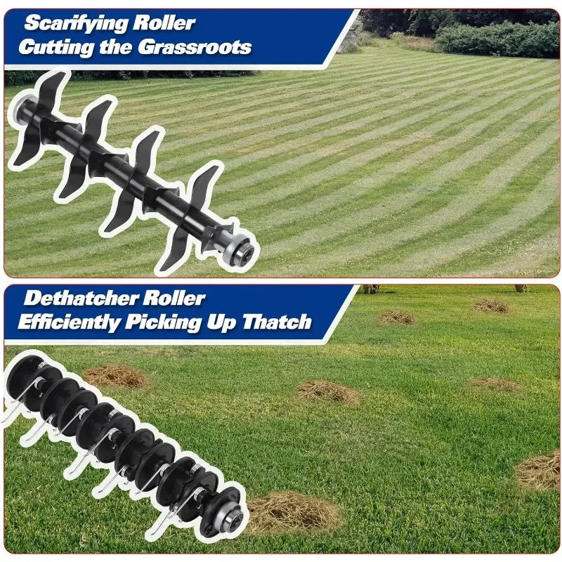 16 Inch  5-Position Depth Adjustment Dethatcher Scarifier 14.5 gal Thatch Bag Electric Powered, 15 Amp Copper Motor