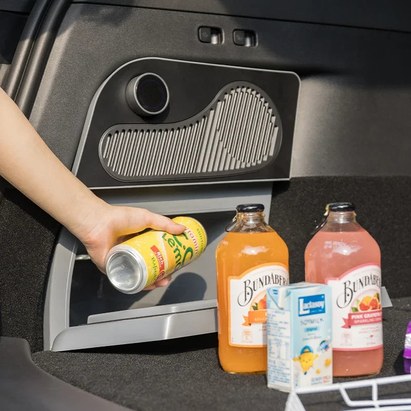 For Tesla Model Y & Highland 16L Car Fridge, Portable Compressor Freezer - 5-Seat Camping Cooler, Travel Food Fresh Keeping
