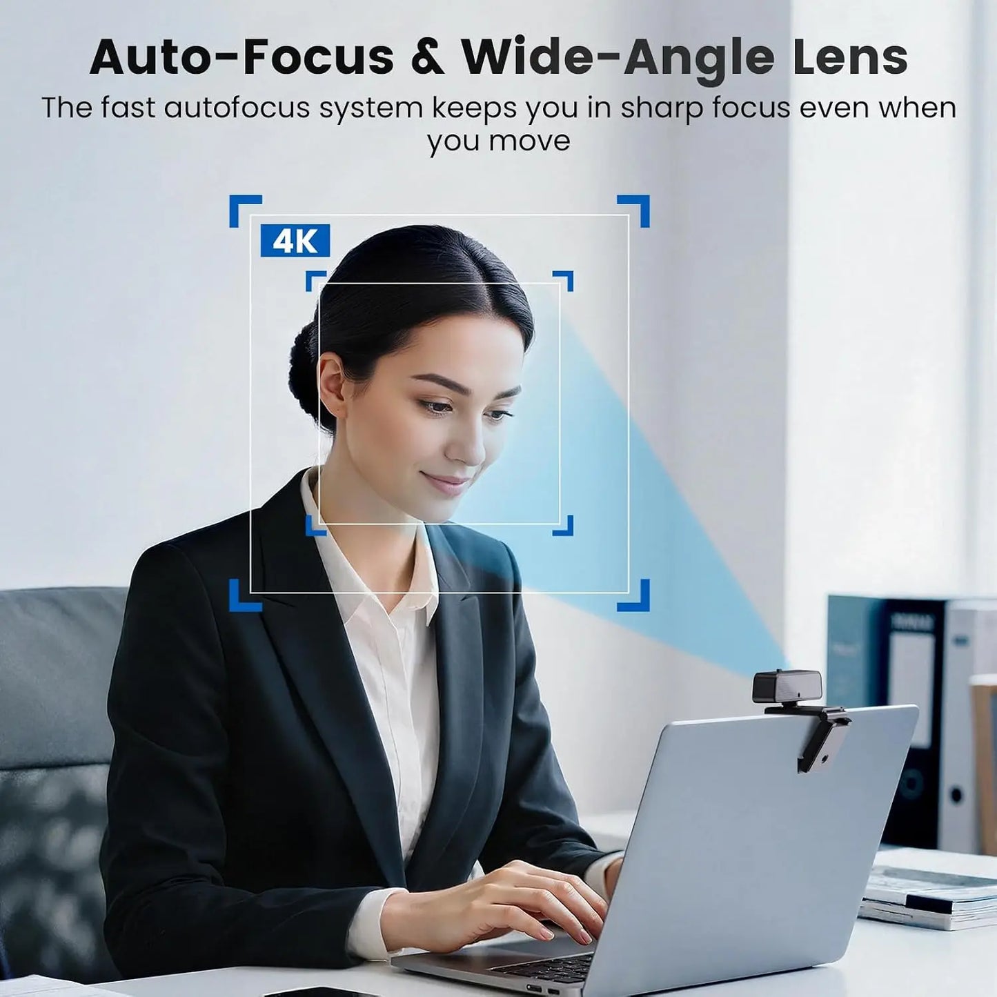 4K Webcam for PC Streaming, HD External USB Camera with Microphone, 90° Wide Angle, Plug and Play for Desktop, Laptop, Monitor, PS5, Zoom, Skype