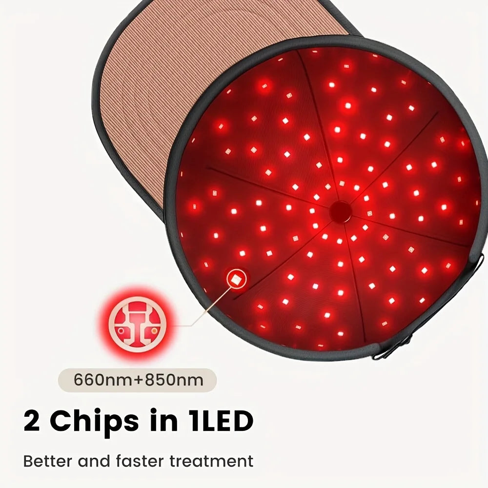 Cordless Portable Heating Cap, 660nm 850nm Wireless Rechargeable Hat, Red Therapy Light Cap with Timer, Adjustable Fit
