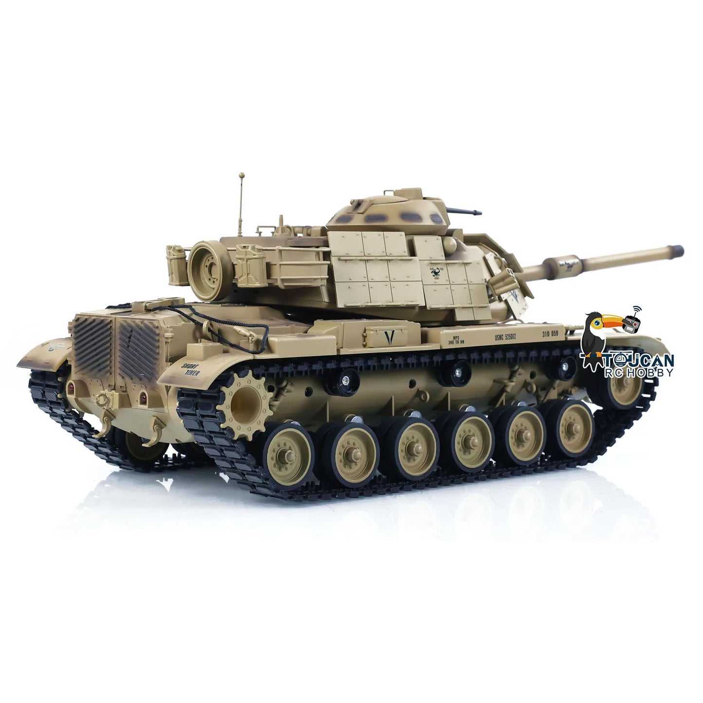 US Stock Tongde 1/16 RC BB Infrared Battle Tank M60A1 ERA USA BB Remote Control Tanks Model 320-degree Turret Rotation Sound Toy