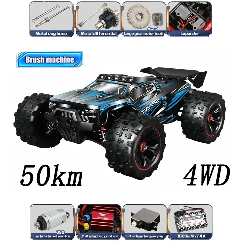 1:14 85KM/H or 50KM/H 4WD RC Car with LED Remote Control Cars High Speed Drift Monster 4x4 Truck for Kids Vs Wltoys 144001 Toys