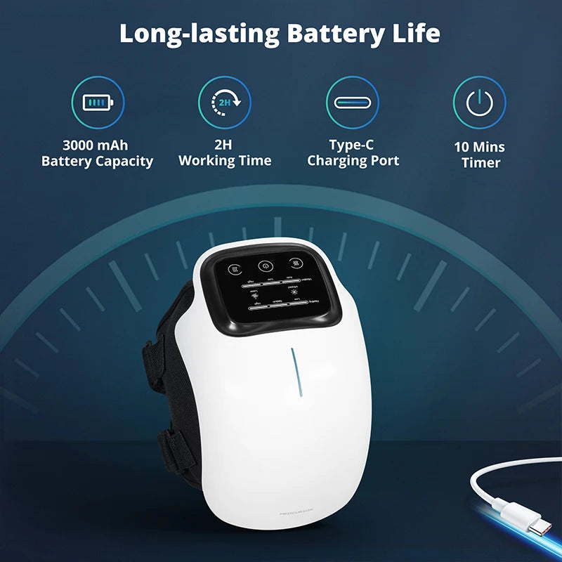 Medcursor Electric Heating Massage Knee Pad Wireless Heated Knee Massager Temperature Hot Compress Vibration Massage