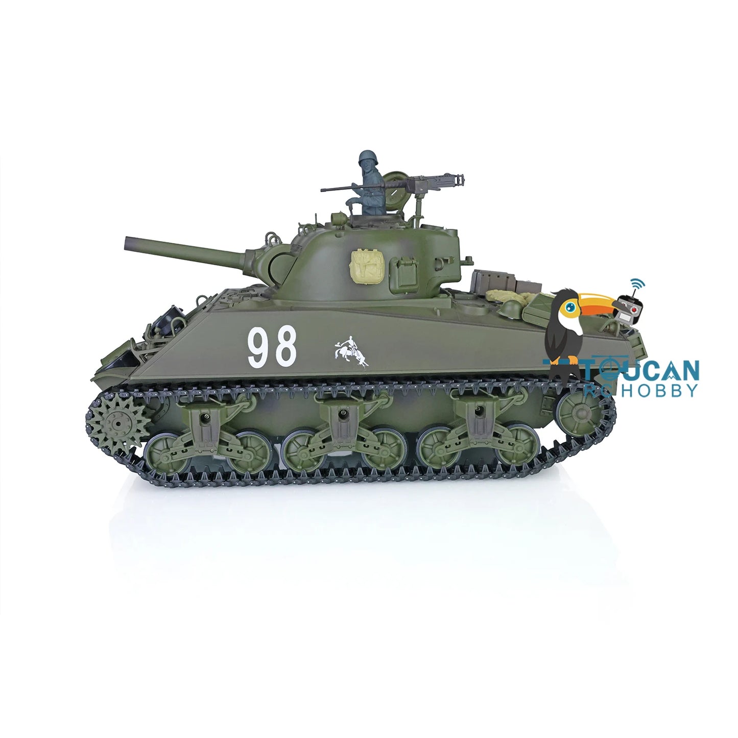 US Stock 1/16 Henglong RTR RC Tank M4A3 Sherman 3898 2.4G 7.0 Plastic Model US Army Military Toy Panzer for Enthusiasts TH17665